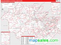 Middlesex-Somerset-Hunterdon Metro Area Wall Map