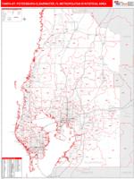 Tampa-St Petersburg-Clearwater Metro Area Wall Map