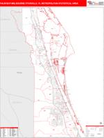 Palm Bay-Melbourne-Titusville Metro Area Wall Map