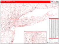 New York Metropolitan Area Metro Area Wall Map