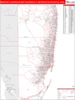 Miami-Fort Lauderdale-West Palm Beach Metro Area Wall Map