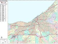 Cleveland Wall Map