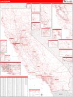 California  Wall Map Zip Code