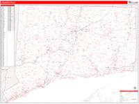 Connecticut  Wall Map Zip Code