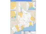 Fairfield County, CT <br /> Wall Map <br /> Zip Code <br /> Basic Style 2025 Map