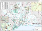 New Haven County, CT <br /> Wall Map <br /> Premium Style 2025 Map