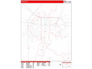 Champaign <br /> Wall Map <br /> Zip Code <br /> Red Line Style 2025 Map