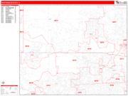 Hoffman Estates <br /> Wall Map <br /> Zip Code <br /> Red Line Style 2025 Map