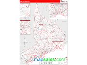 Fairfield County, CT <br /> Wall Map <br /> Zip Code <br /> Red Line Style 2025 Map