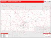 Cedar Rapids <br /> Wall Map <br /> Red Line Style 2025 Map