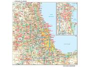 Chicago, IL <br /> Wall Map Map