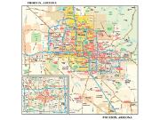 Phoenix, AZ <br /> Wall Map Map