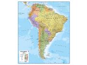 South America <br /> Political  <br /> Wall Map Map