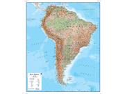 South America <br /> Physical  <br /> Wall Map Map