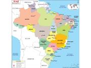 Brazil in Portuguese <br /> Wall Map Map