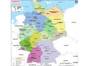 Germany <br /> Political <br /> Wall Map Map