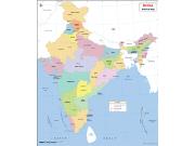 India <br /> Political <br /> Wall Map Map