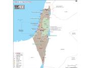 Israel and Palestine <br /> Wall Map Map