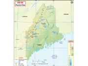 Maine <br /> Physical <br /> Wall Map Map