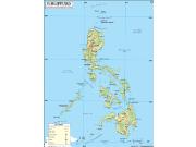 Philippines Latitude and Longitude <br /> Wall Map Map