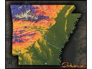 Arkansas Topo <br /> Wall Map Map