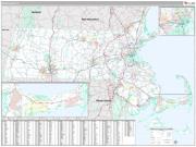 Massachusetts <br /> Wall Map <br /> Premium Style 2024 Map