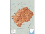 Lesotho <br /> Physical <br /> Wall Map Map