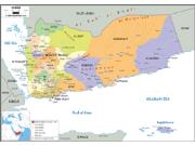 Yemen <br /> Political <br /> Wall Map Map