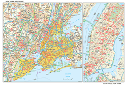 New York, NY Wall Map