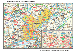 Philadelphia, PA Wall Map