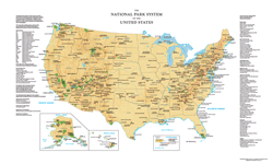 National Park System of the United States Wall Map