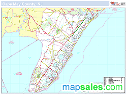 Cape May, NJ County Wall Map