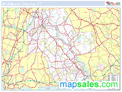 Middlesex, CT County Wall Map