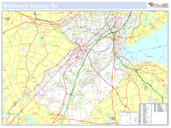 Middlesex, NJ County Wall Map