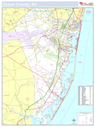 Ocean, NJ County Wall Map