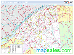 St. Lawrence, NY County Wall Map