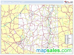 Windham, CT County Wall Map